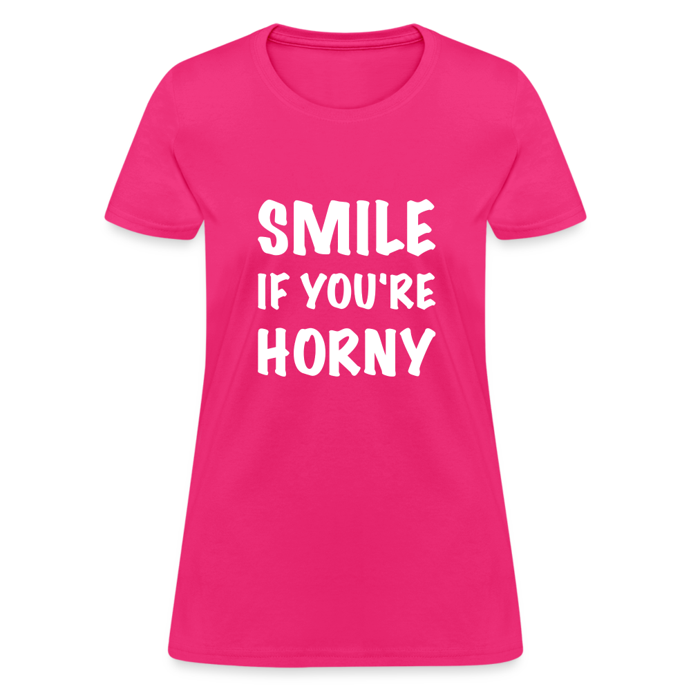 Smile if You're Horny Women's T-Shirt - fuchsia