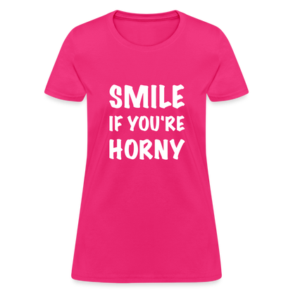 Smile if You're Horny Women's T-Shirt - fuchsia