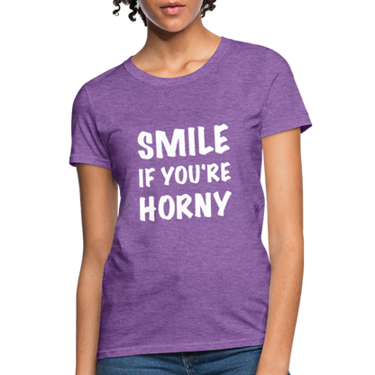 Smile if You're Horny Women's T-Shirt - purple heather