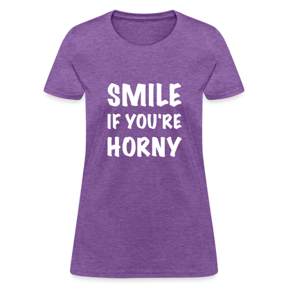 Smile if You're Horny Women's T-Shirt - purple heather