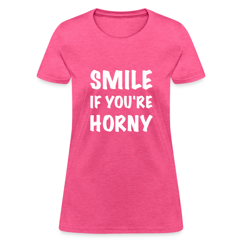 Smile if You're Horny Women's T-Shirt - heather pink