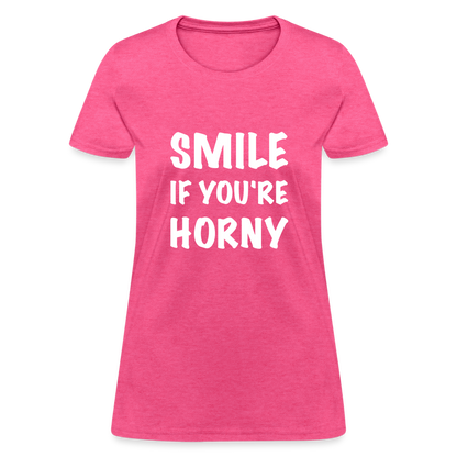 Smile if You're Horny Women's T-Shirt - heather pink