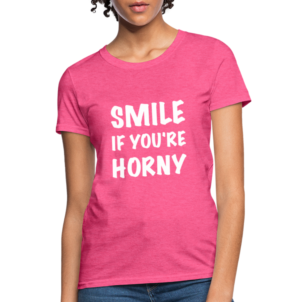 Smile if You're Horny Women's T-Shirt - heather pink