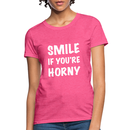 Smile if You're Horny Women's T-Shirt - heather pink