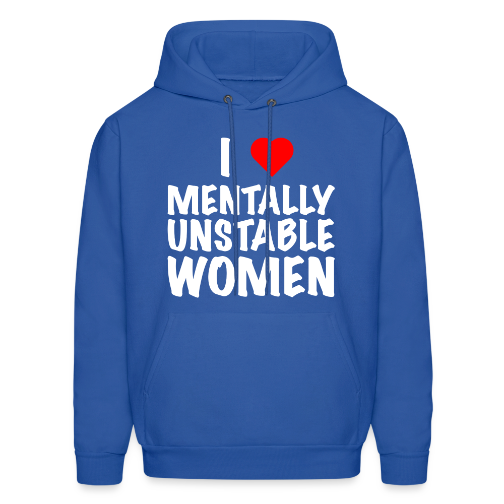 I Heart Mentally Unstable Women Hoodie - royal blue