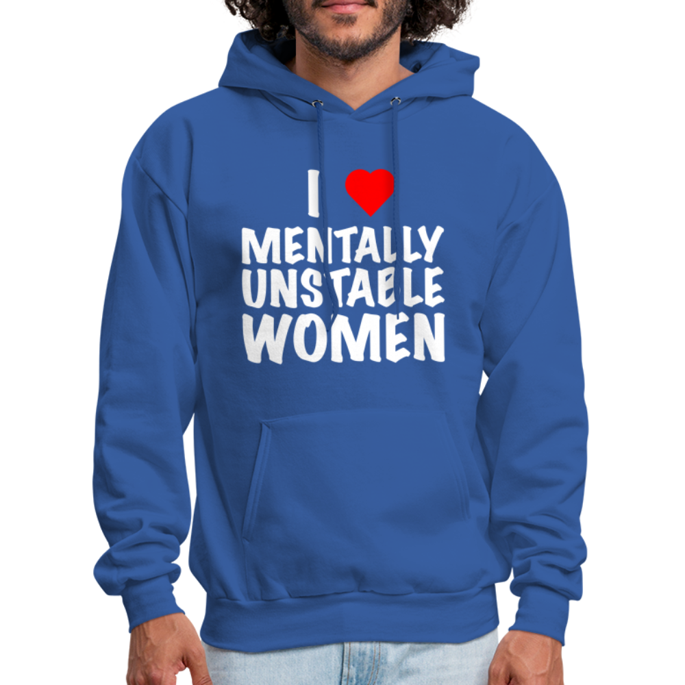 I Heart Mentally Unstable Women Hoodie - royal blue