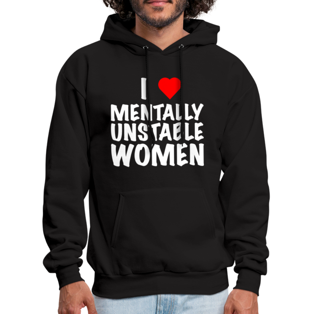 I Heart Mentally Unstable Women Hoodie - black