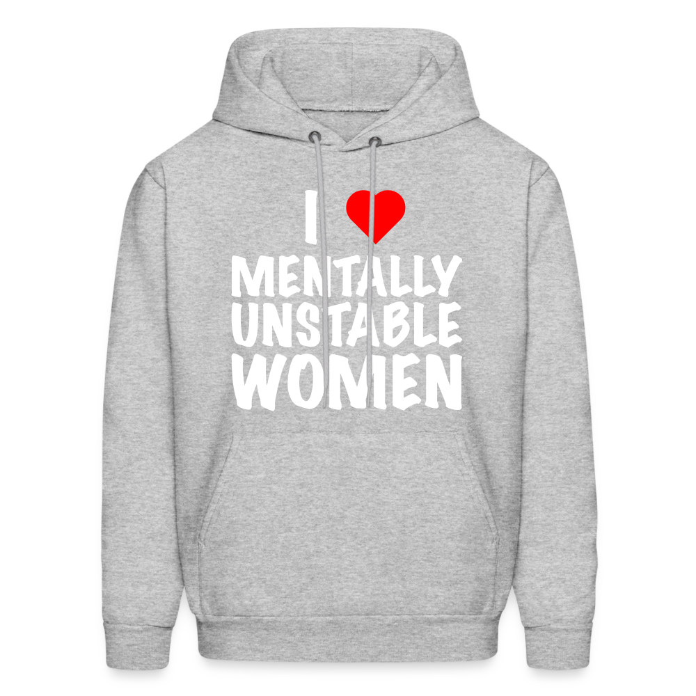 I Heart Mentally Unstable Women Hoodie - heather gray