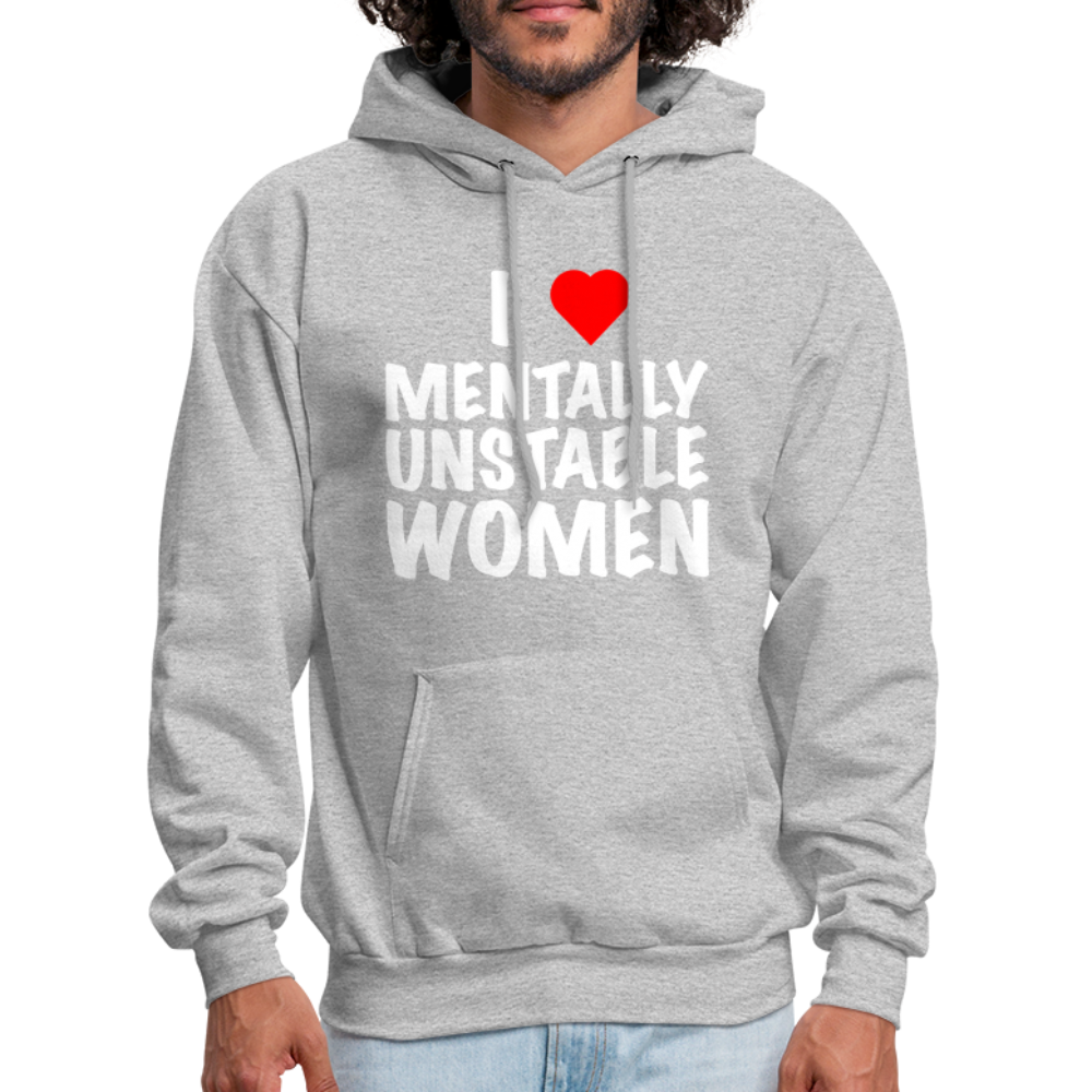 I Heart Mentally Unstable Women Hoodie - heather gray