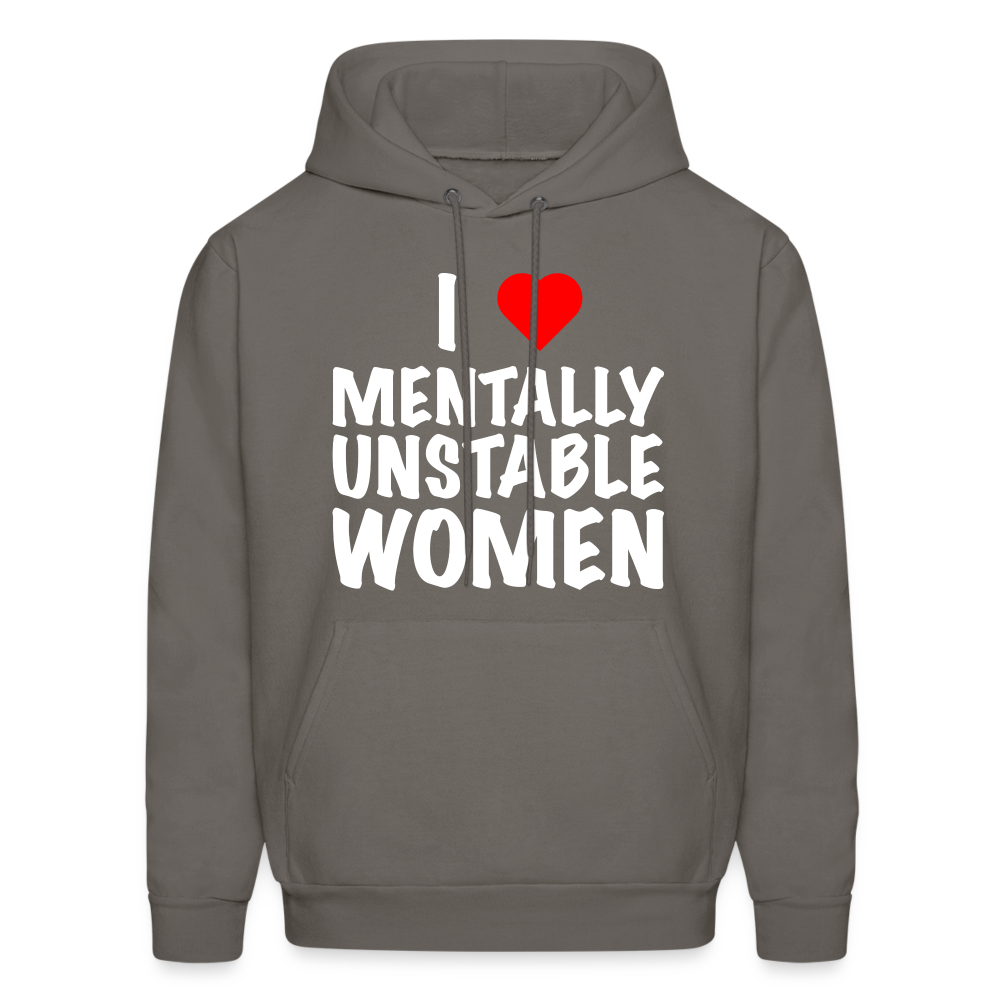 I Heart Mentally Unstable Women Hoodie - asphalt gray