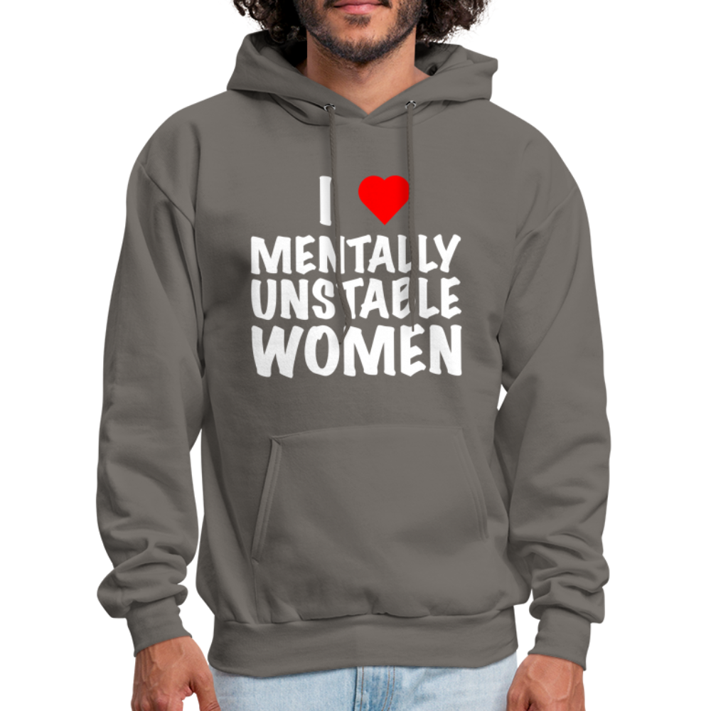 I Heart Mentally Unstable Women Hoodie - asphalt gray