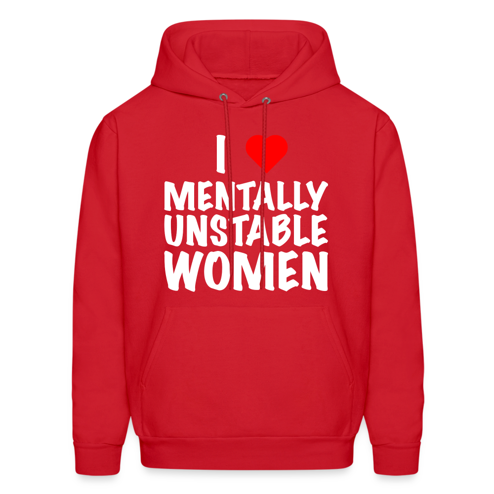 I Heart Mentally Unstable Women Hoodie - red