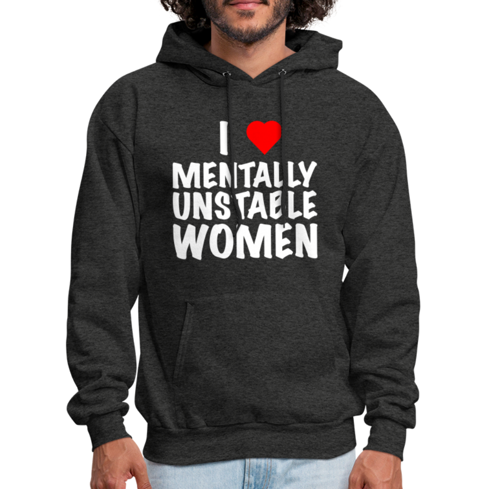 I Heart Mentally Unstable Women Hoodie - charcoal grey