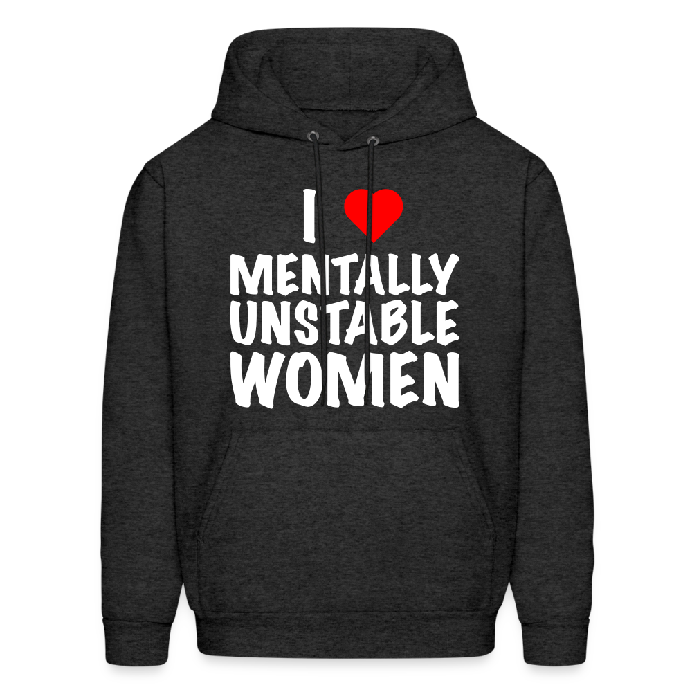 I Heart Mentally Unstable Women Hoodie - charcoal grey