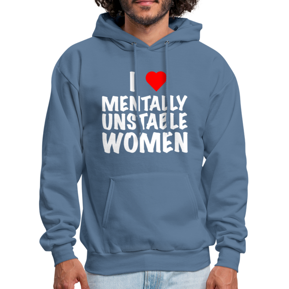 I Heart Mentally Unstable Women Hoodie - denim blue