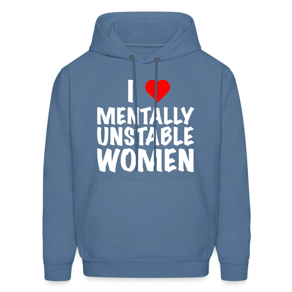 I Heart Mentally Unstable Women Hoodie - denim blue