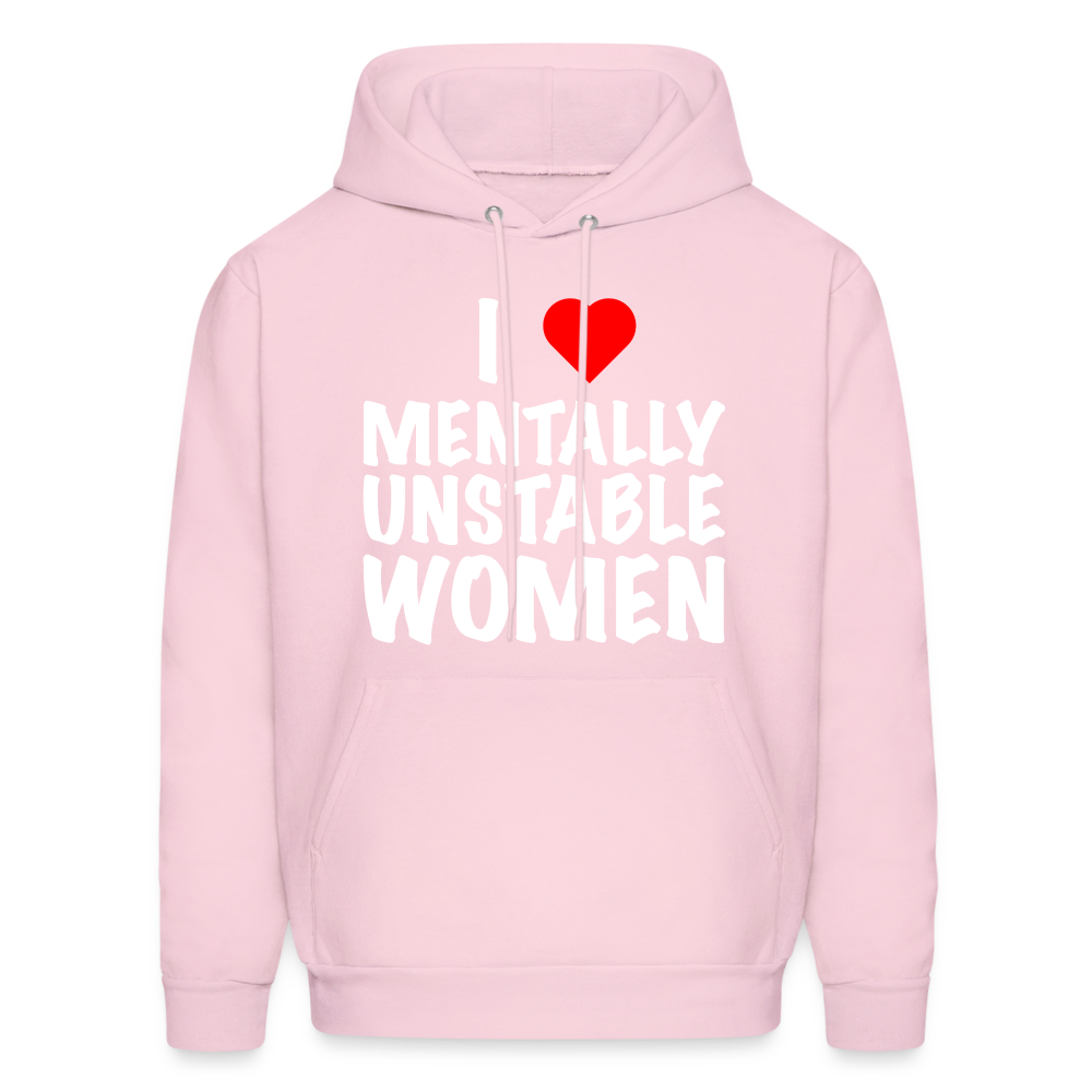 I Heart Mentally Unstable Women Hoodie - pale pink