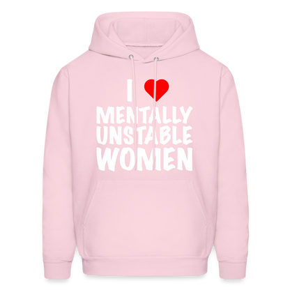 I Heart Mentally Unstable Women Hoodie - pale pink