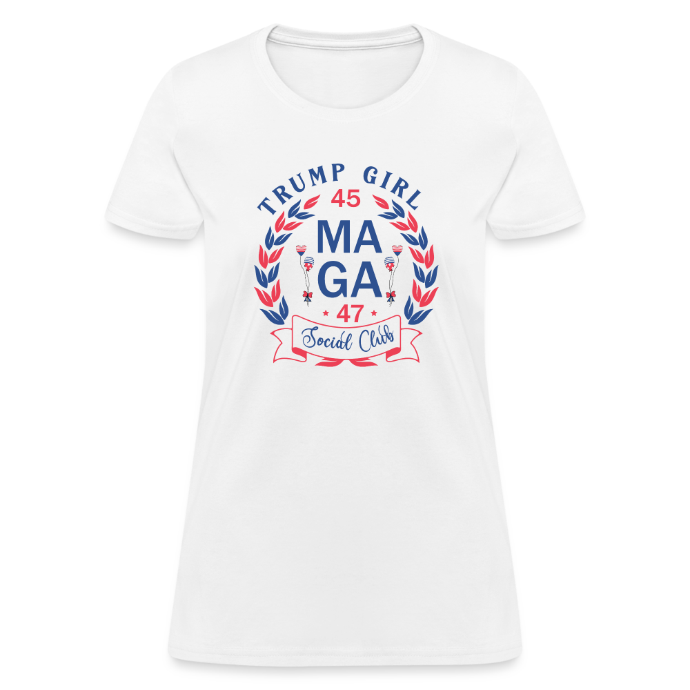 Trump Girl Social Club Women's Contoured T-Shirt (MAGA) - Color: white