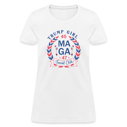 Trump Girl Social Club Women's Contoured T-Shirt (MAGA) - Color: white