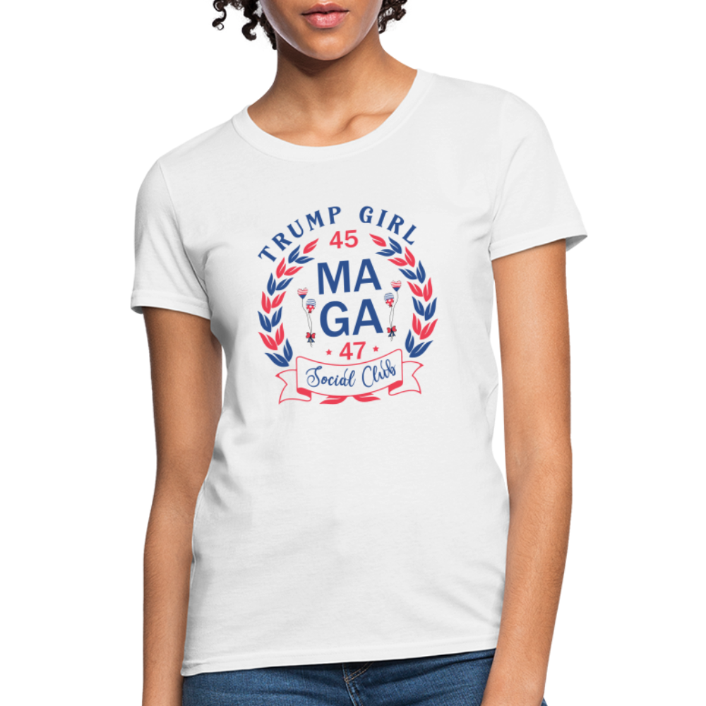 Trump Girl Social Club Women's Contoured T-Shirt (MAGA) - Color: white