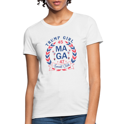 Trump Girl Social Club Women's Contoured T-Shirt (MAGA) - Color: white