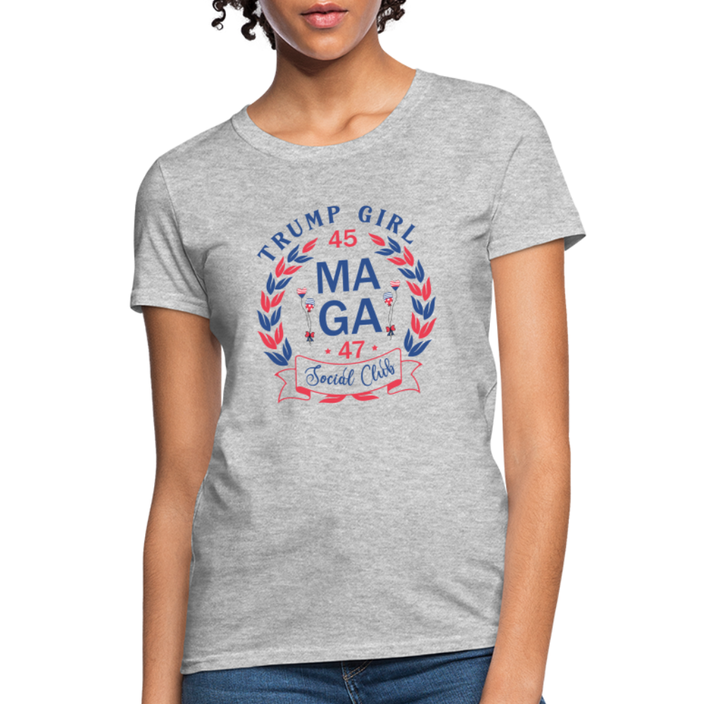 Trump Girl Social Club Women's Contoured T-Shirt (MAGA) - Color: white