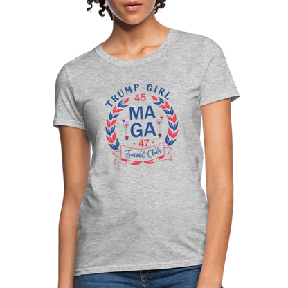 Trump Girl Social Club Women's Contoured T-Shirt (MAGA) - Color: white