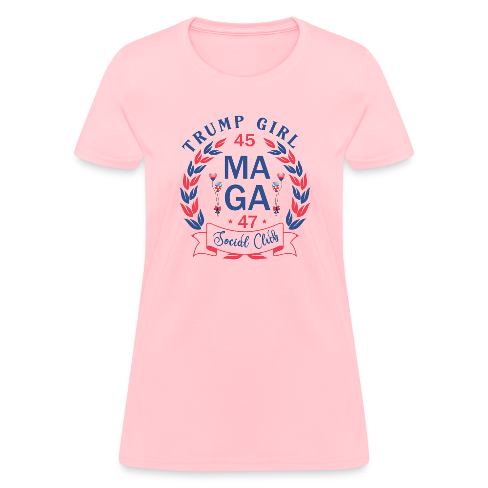 Trump Girl Social Club Women's Contoured T-Shirt (MAGA) - Color: white