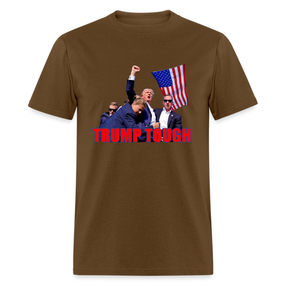 Trump Tough T-Shirt with Trump Fight Raised Fist Image - Color: white