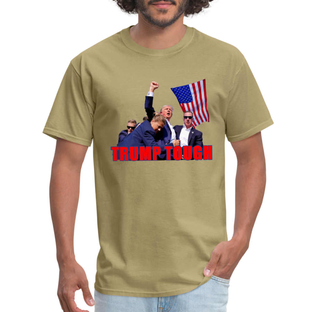 Trump Tough T-Shirt with Trump Fight Raised Fist Image - Color: white