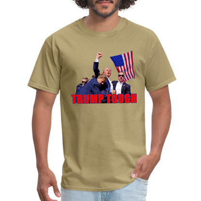 Trump Tough T-Shirt with Trump Fight Raised Fist Image - Color: white