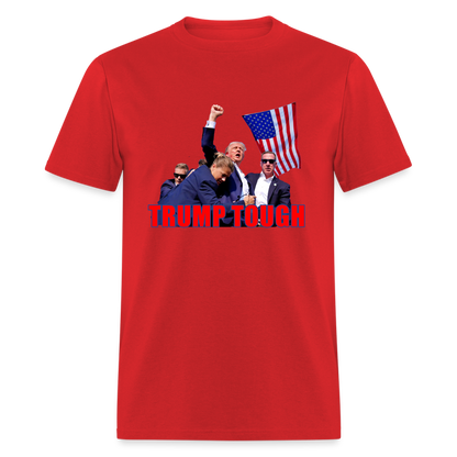 Trump Tough T-Shirt with Trump Fight Raised Fist Image - Color: white