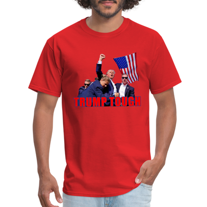 Trump Tough T-Shirt with Trump Fight Raised Fist Image - Color: red