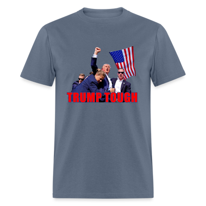 Trump Tough T-Shirt with Trump Fight Raised Fist Image - Color: white