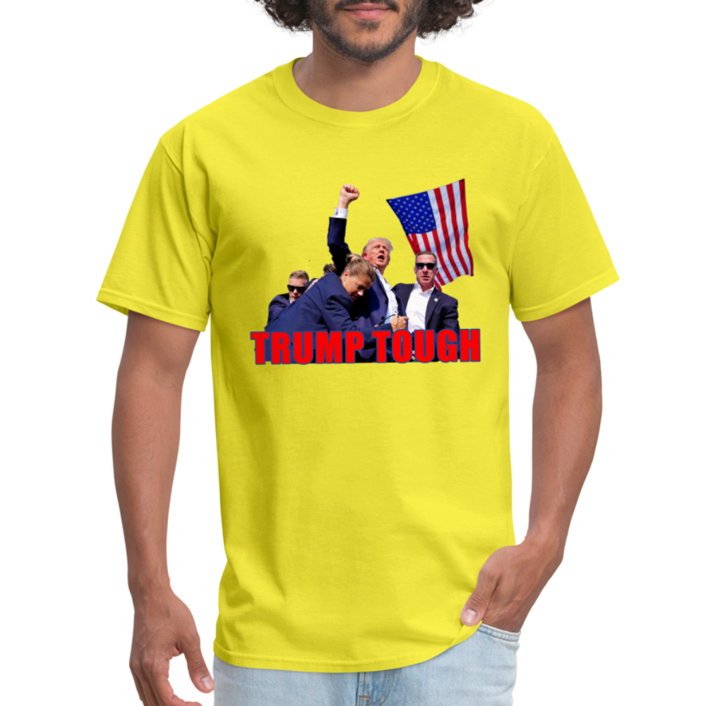 Trump Tough T-Shirt with Trump Fight Raised Fist Image - Color: yellow