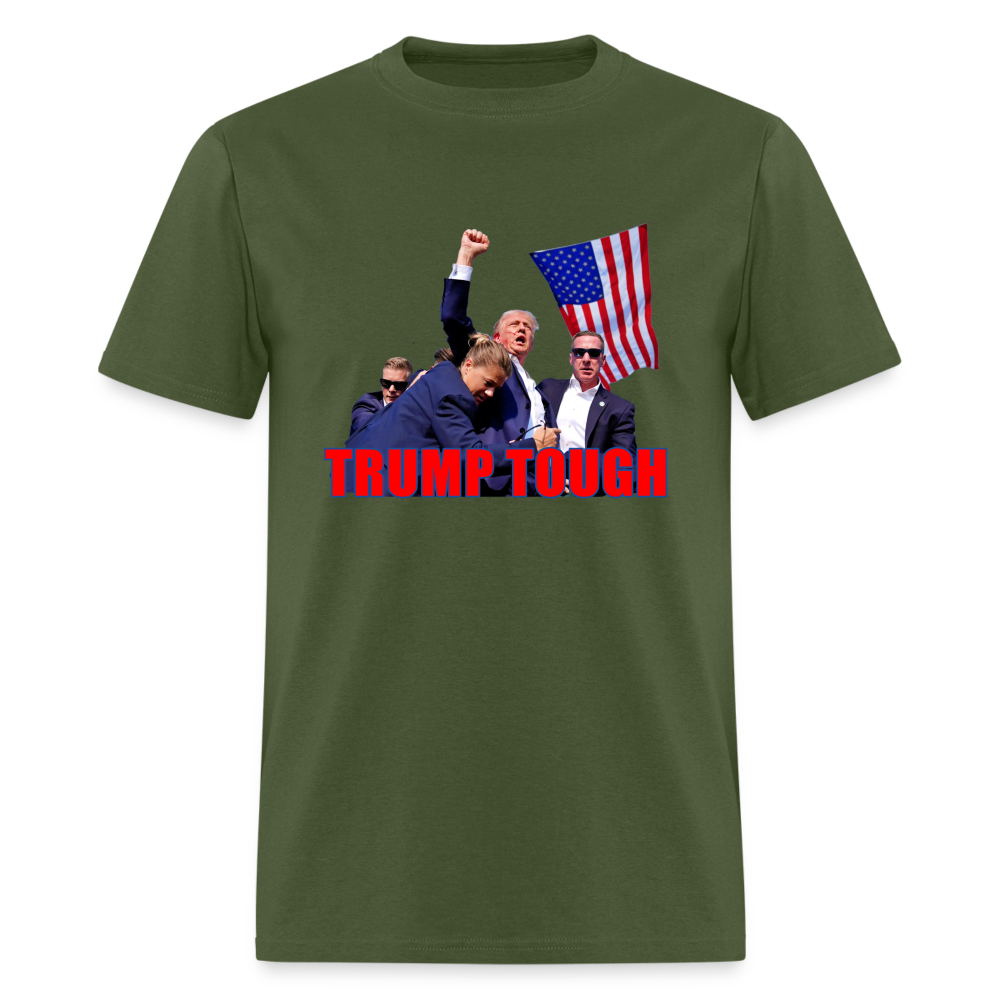 Trump Tough T-Shirt with Trump Fight Raised Fist Image - Color: white