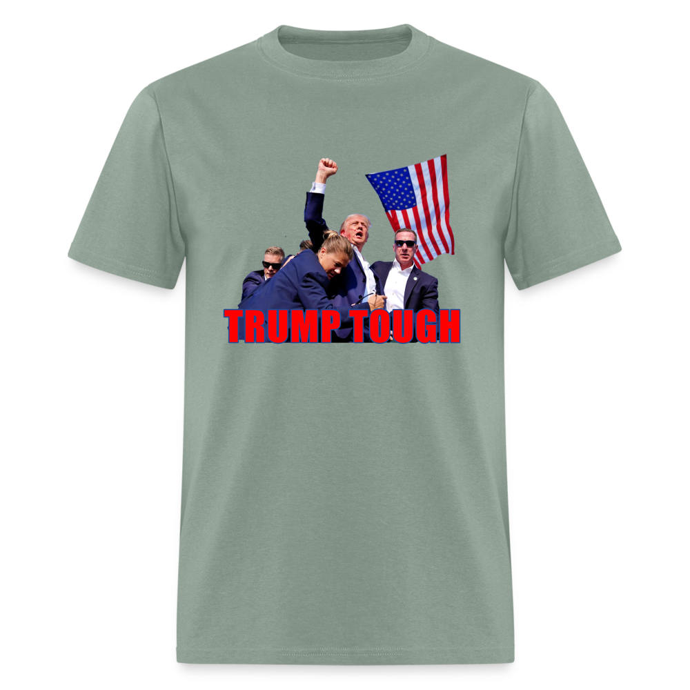 Trump Tough T-Shirt with Trump Fight Raised Fist Image - Color: white