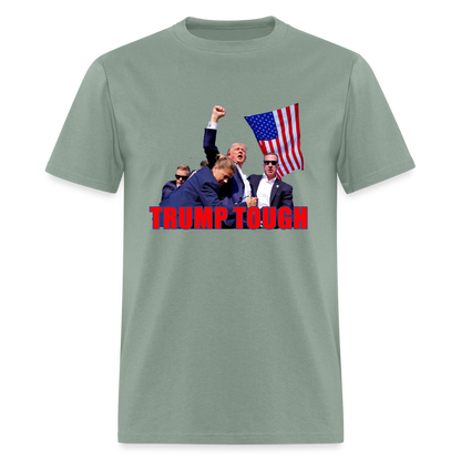 Trump Tough T-Shirt with Trump Fight Raised Fist Image - Color: white