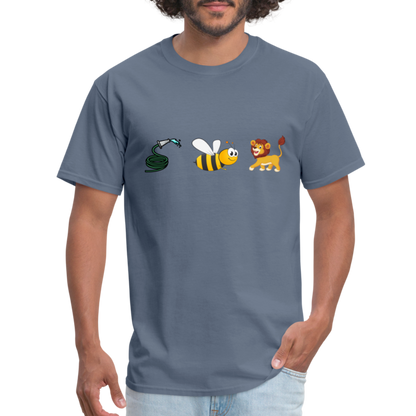 Hose Bee Lion T-Shirt (Hoes Be Lying) - Color: denim