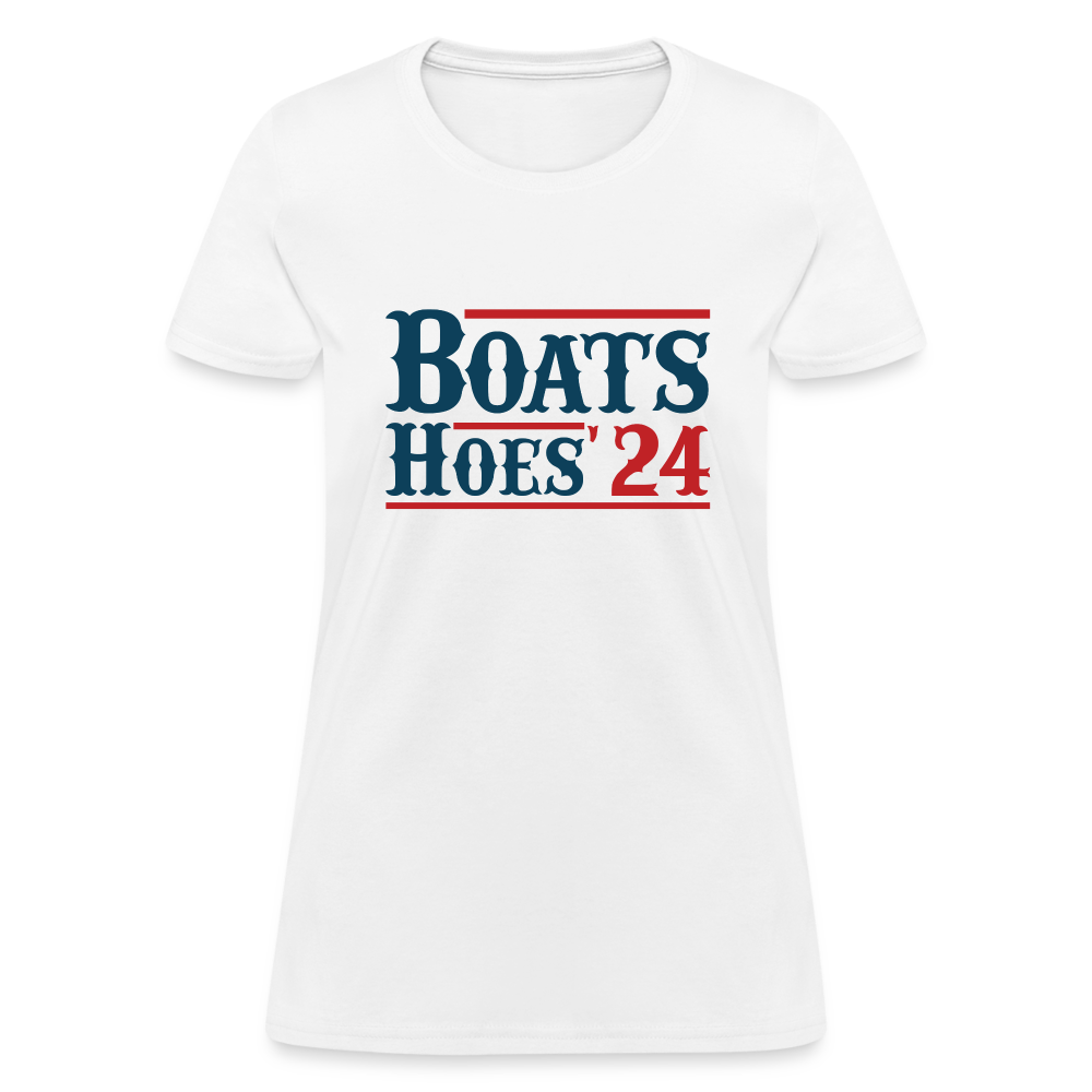 Boats and Hoes Women's Contoured T-Shirt - Color: white