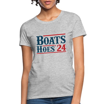 Boats and Hoes Women's Contoured T-Shirt - Color: heather gray