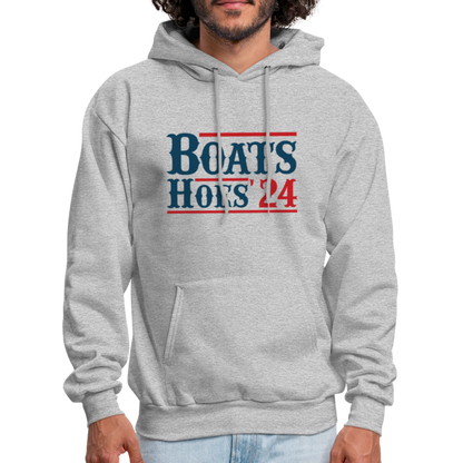 Boats and Hoes Hoodie - Color: heather gray