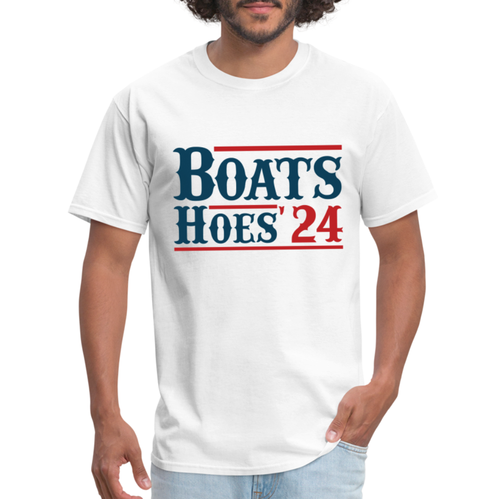 Boats and Hoes T-Shirt - Color: white