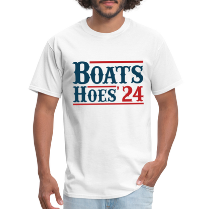 Boats and Hoes T-Shirt - Color: white