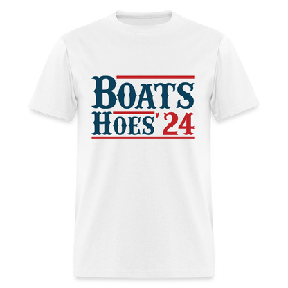 Boats and Hoes T-Shirt - Color: white