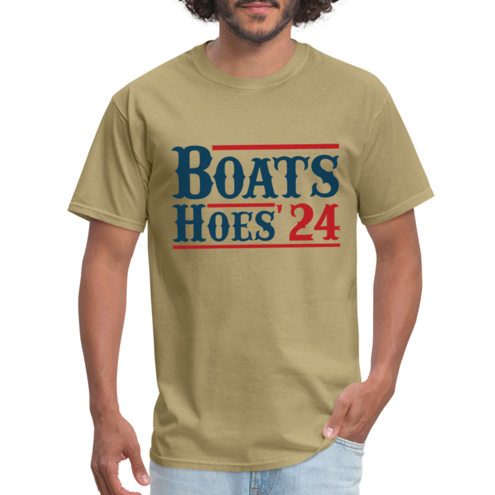 Boats and Hoes T-Shirt - Color: khaki