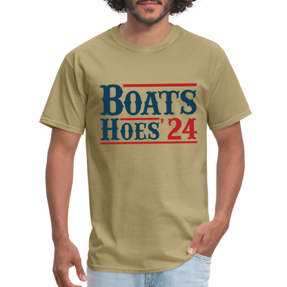 Boats and Hoes T-Shirt - Color: khaki