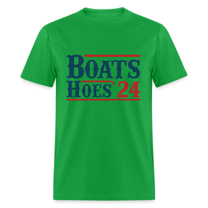 Boats and Hoes T-Shirt - Color: bright green