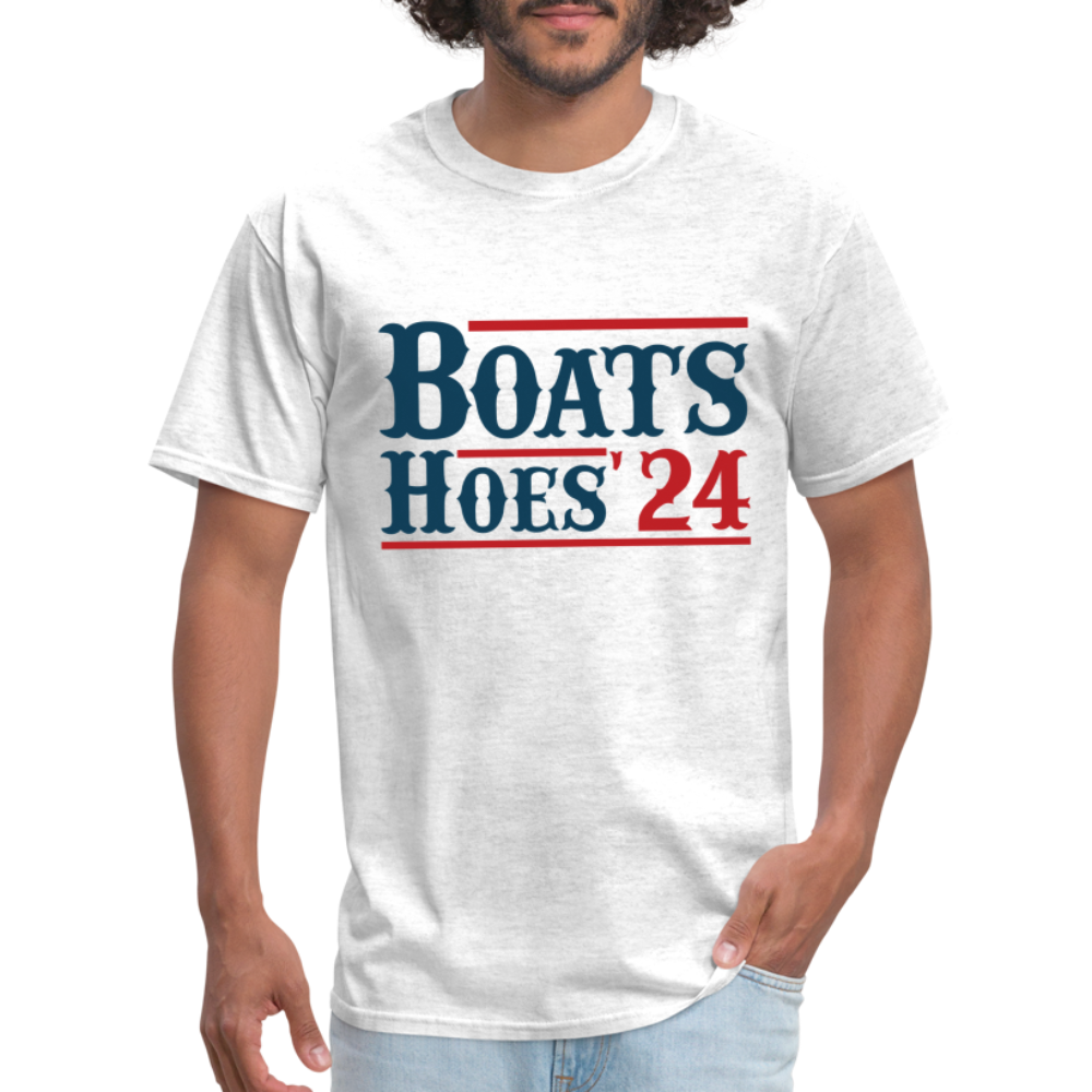 Boats and Hoes T-Shirt - Color: light heather gray